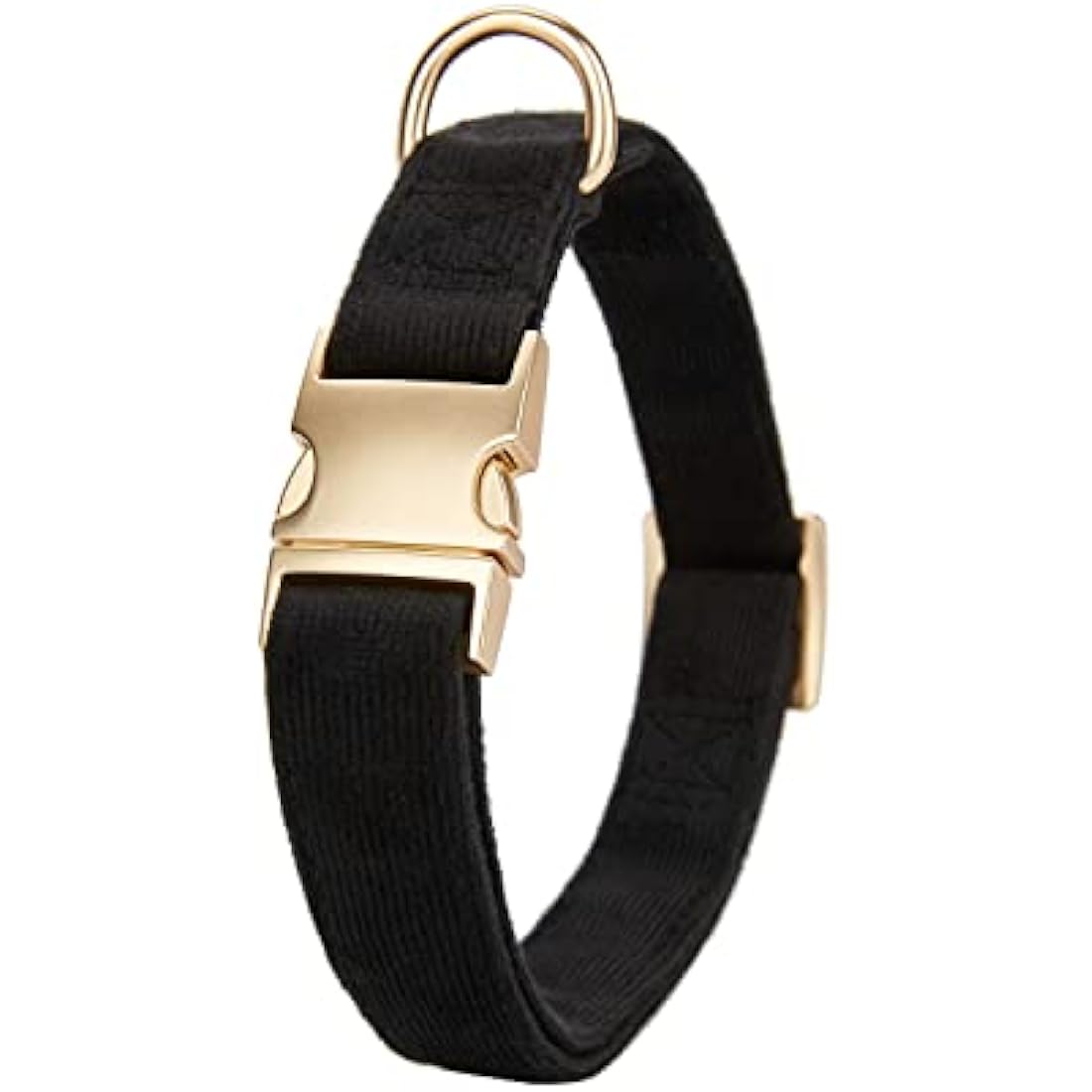 YUDOTE Ultra-soft Dog Collar Natural Cotton Corduroy Made for Medium Dogs with Sensitive Skin,Black