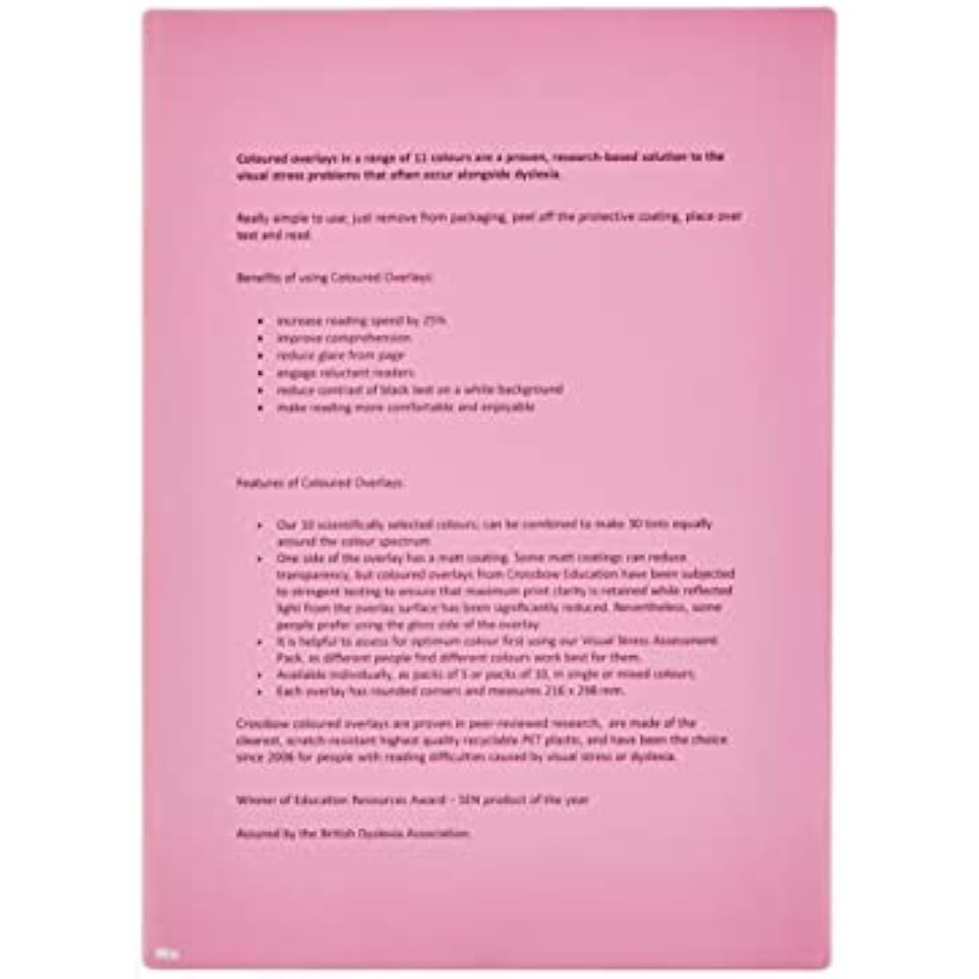 Crossbow Education Page Overlay - Magenta (Pack of 5)