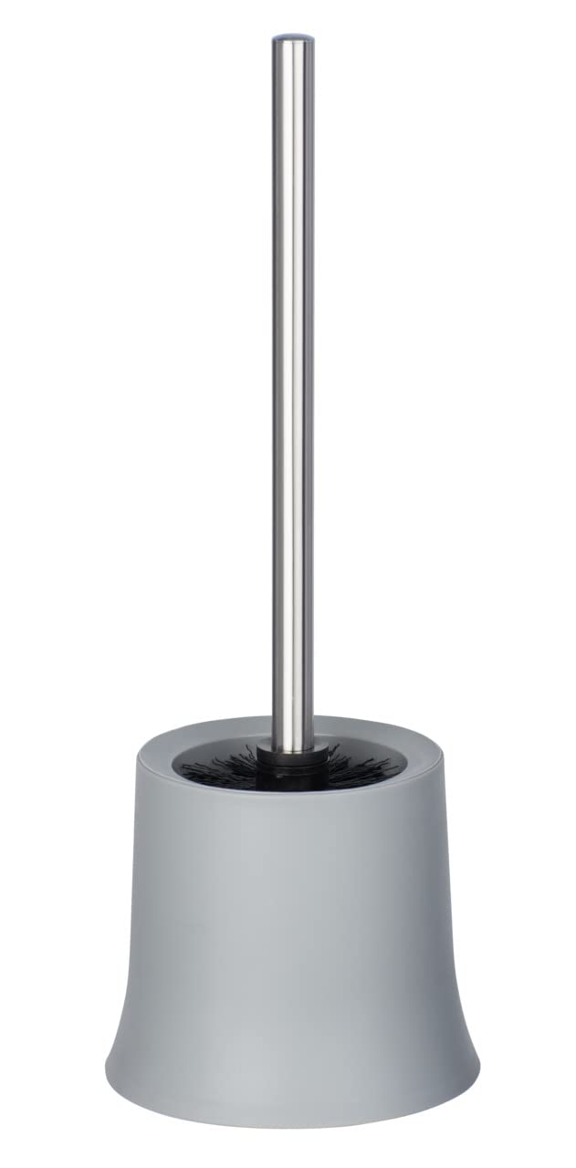 WENKO Escobillero WC Basic gris, Gray, 5.5 x 15 x 5.5 inch
