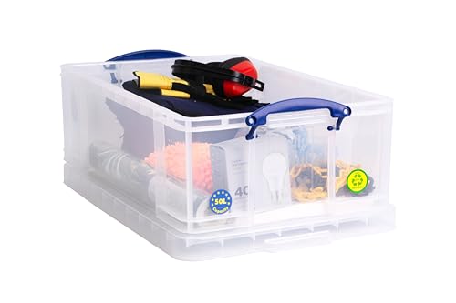 Really Useful Box Plastic Storage 50 Litre Clear (Pack Of 2)