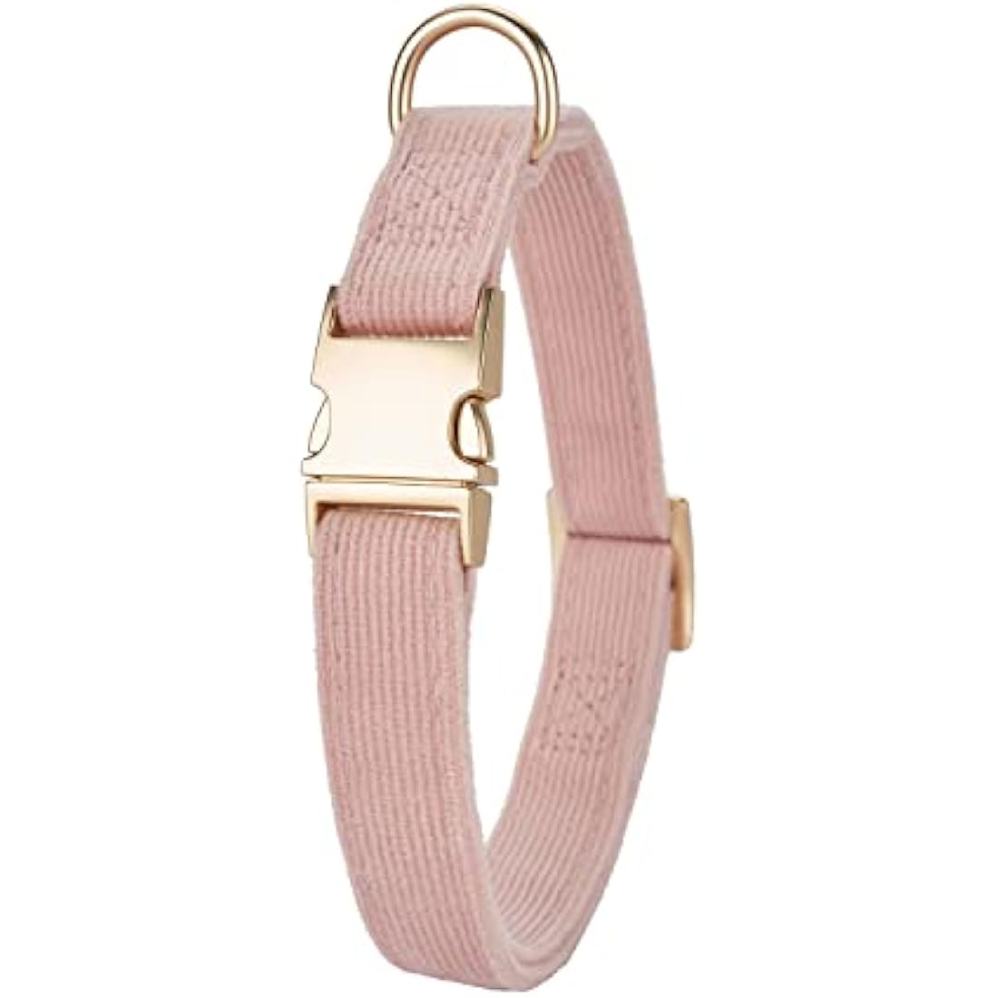YUDOTE Ultra-soft Dog Collar Natural Cotton Corduroy Made for Small Dogs with Sensitive Skin,Dusty Pink