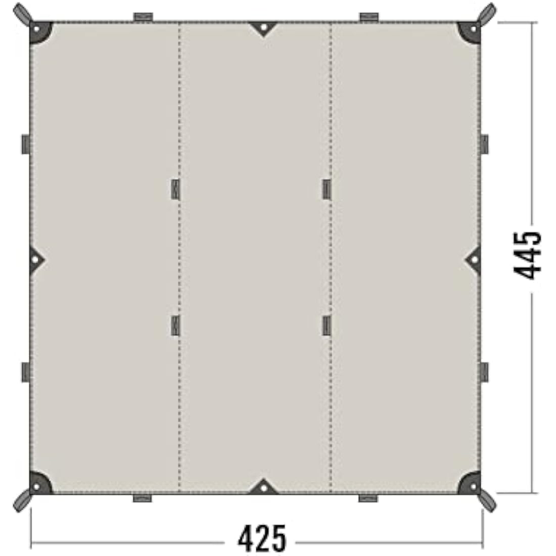 Tatonka Tarp 2 TC (285 x 300 cm) - Waterproof Tarp Made of Cotton Blend Fabric with Excellent UV Stability, Eyelets and Flap Loops - Protects Against Sun, Wind and Rain - Beige