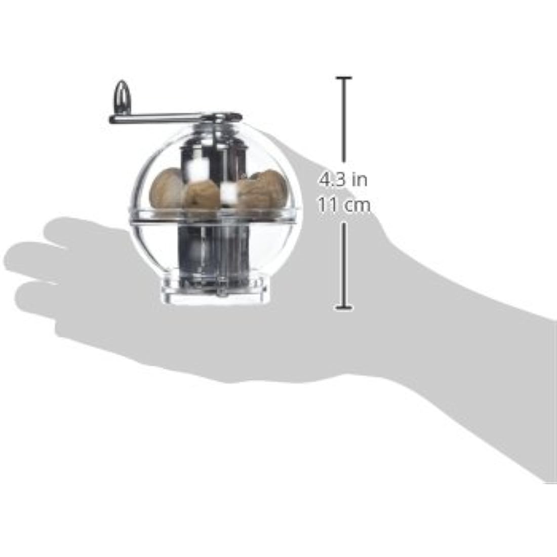 PEUGEOT - Tidore 11 cm Nutmeg Grinder - with Storage Compartment - Acrylic - Made in France - Transparent Colour