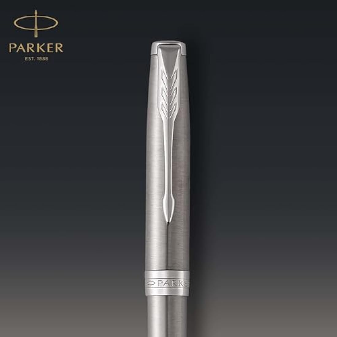 Parker Sonnet Ballpoint Pen | Stainless Steel with Palladium Trim | Medium Point Black Ink | Gift Box
