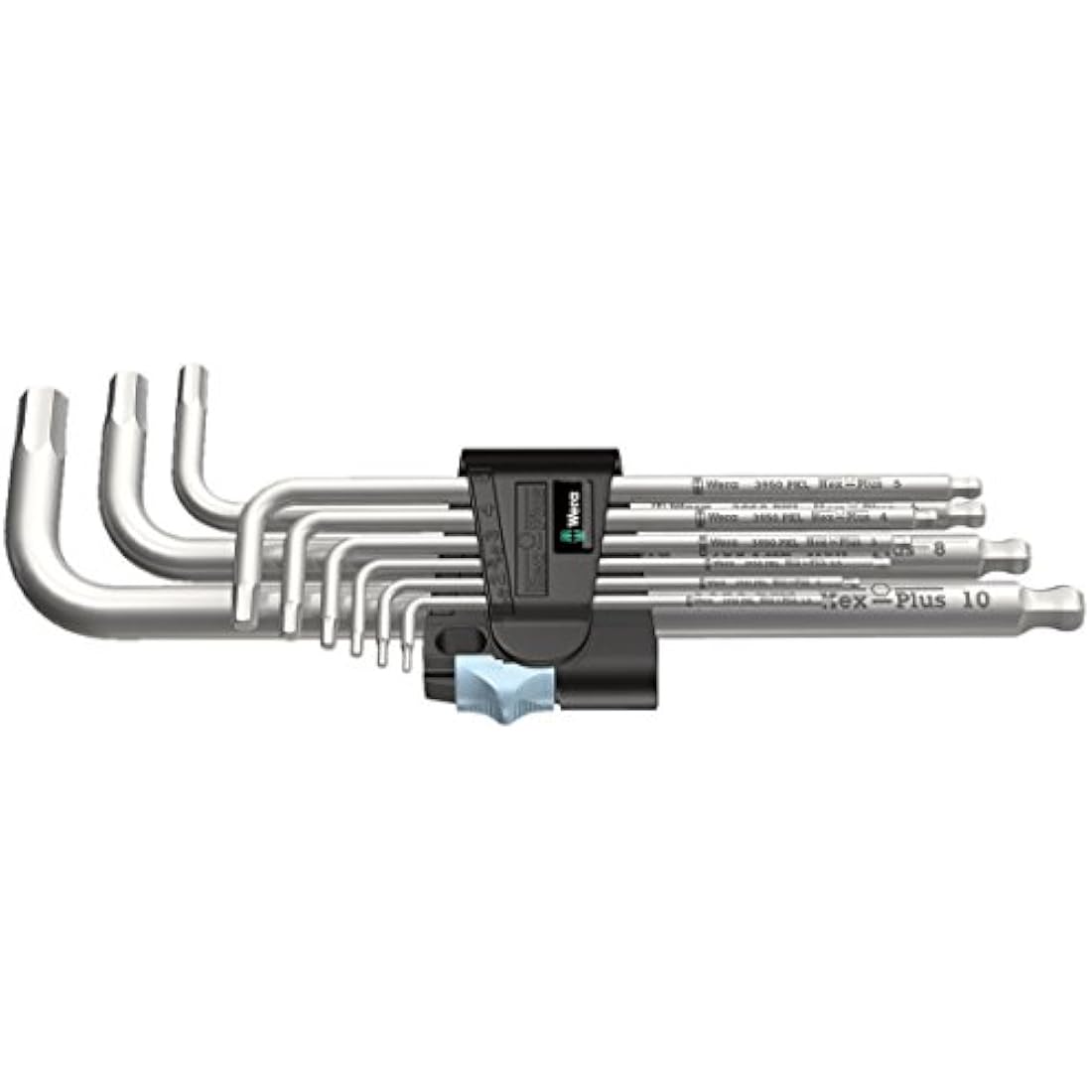 Wera 3950/9 Hex-Plus Stainless 1 L-key set, metric, 9pc