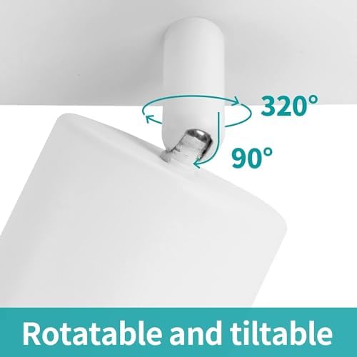 wowatt 4 Way Ceiling Spotlight Bar White, Modern Ceiling Light Fitting Adjustable with GU10 Socket Spot Lights Ceiling Indoor Spot Lamp Rotatable for Kitchen Bedroom Hallway, GU10 Bulb Not Included