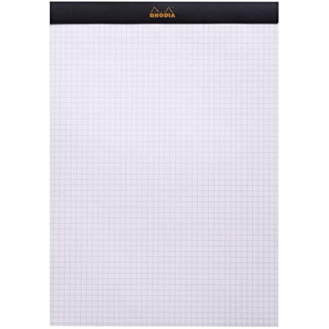RHODIA 182009C - Stapled Notepad N°18 Black - A4 - Small Squares - 80 Detachable Sheets - 80G Clairefontaine Paper - Coated Card Cover - Pack of 5 pads