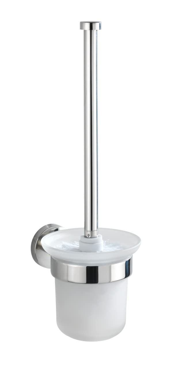 WENKO 20219100 Toilet brush Bosio Shine - Stainless steel, 10 x 35 x 14 cm, Shiny
