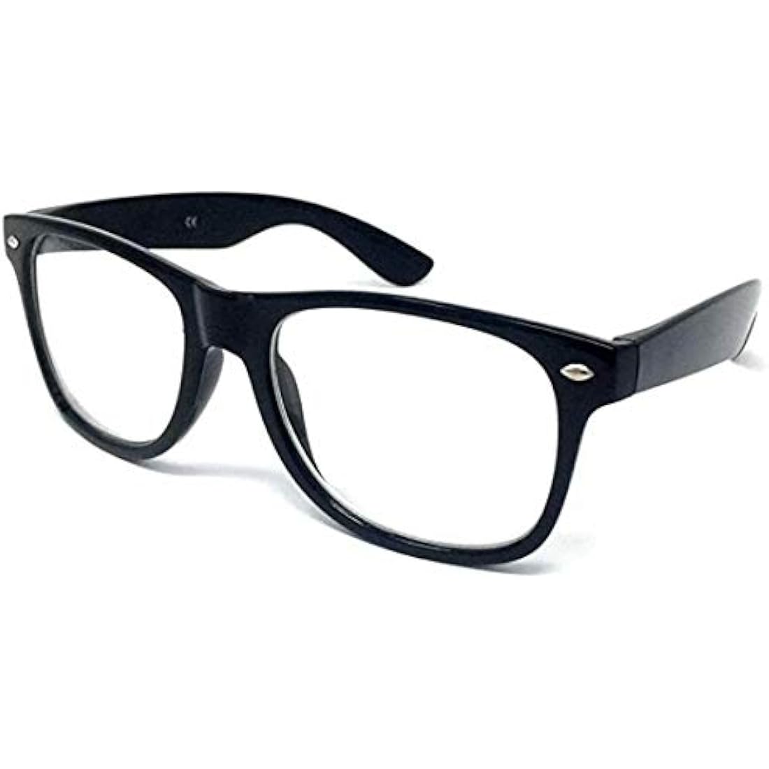 ASVP Shop Black Frame Nerd Glasses, Clear Lens, Fancy Dress Party
