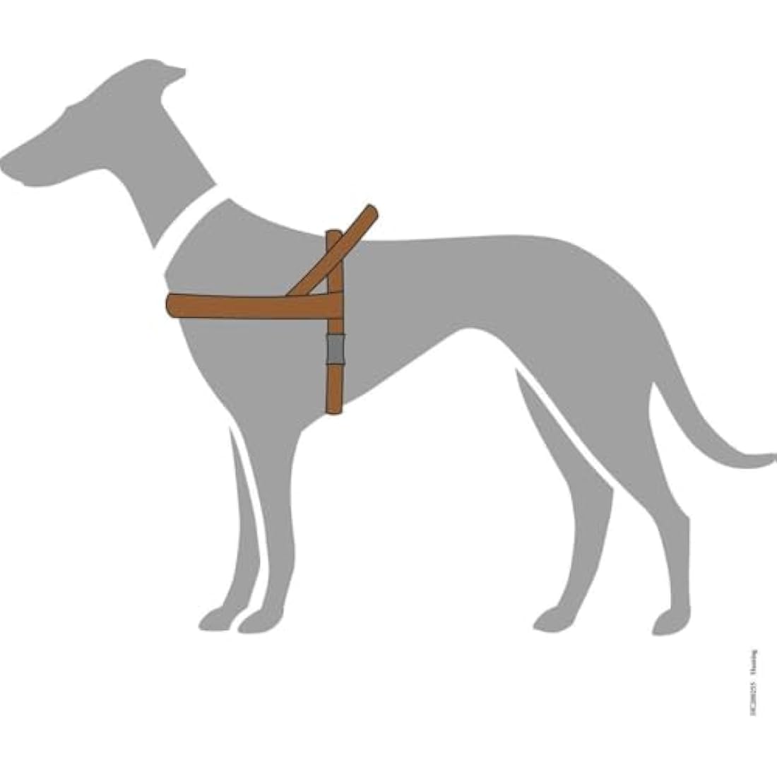 HUNTER Norwegian harness for Dogs Hunting, 60 x 77-110 cm, Brown