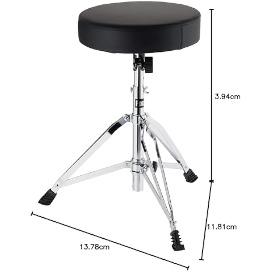 RockJam DP-001 Adjustable Drum Stool Drum Throne with Padded Seat, Black, 35 x 30 x 10 cm