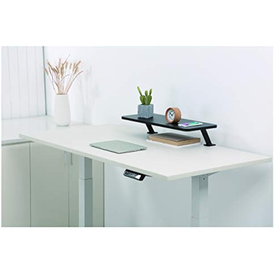 Monitor Riser Stand - Clamp-on Monitor Shelf for Desk - Extra Wide 25.6" (65 cm) For up to 34" Monitors - Black (MNRISERCLMP)