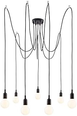 Paulmann 50390 Ketil Neordic Pendant luminaire 7-lamp Sputnik max. 7x20 watts Pendant lamp Black Ceiling lamp Silicone, Metal Pendant luminaire E27