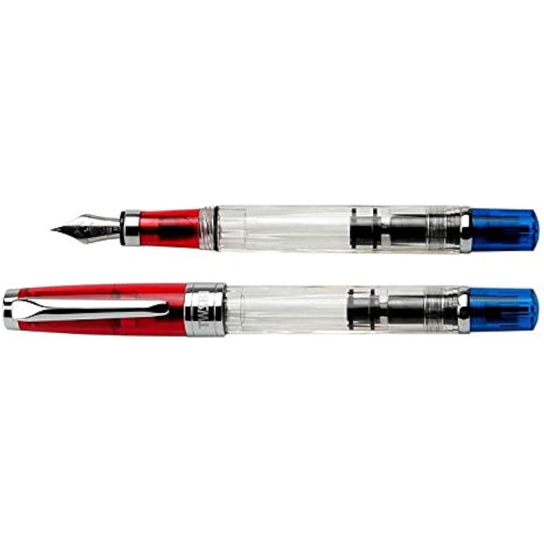 Twsbi Diamond 580 RBT Fountain Pen, Transparent, Blue / Red, M7446070 - EF