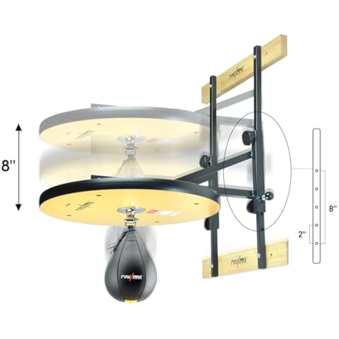 MaxxMMA Speed Bag Platform Kit - Heavy Duty Boxing Training Equipment with Punching Ball, Adjustable Height for Home Fitness, Suitable for Boxing and Fitness Enthusiasts