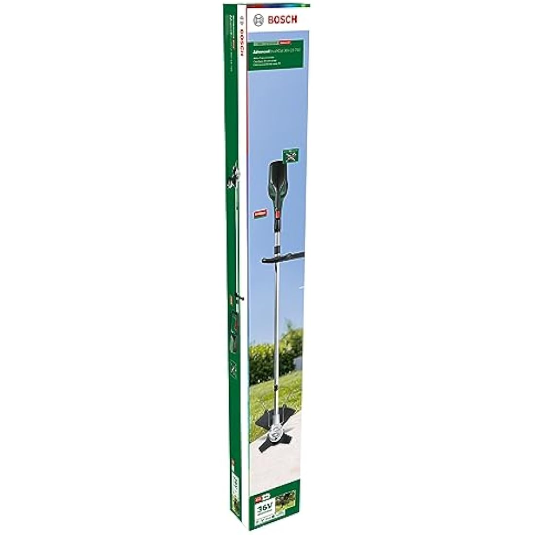 Bosch Cordless Brushcutter AdvancedBrushCut 36V-23-750 (for Heavier-Duty Brushcutting; 36 Volt System; Cutting Diameter: 33 cm (Line), 23 cm (Blade); Without Battery)