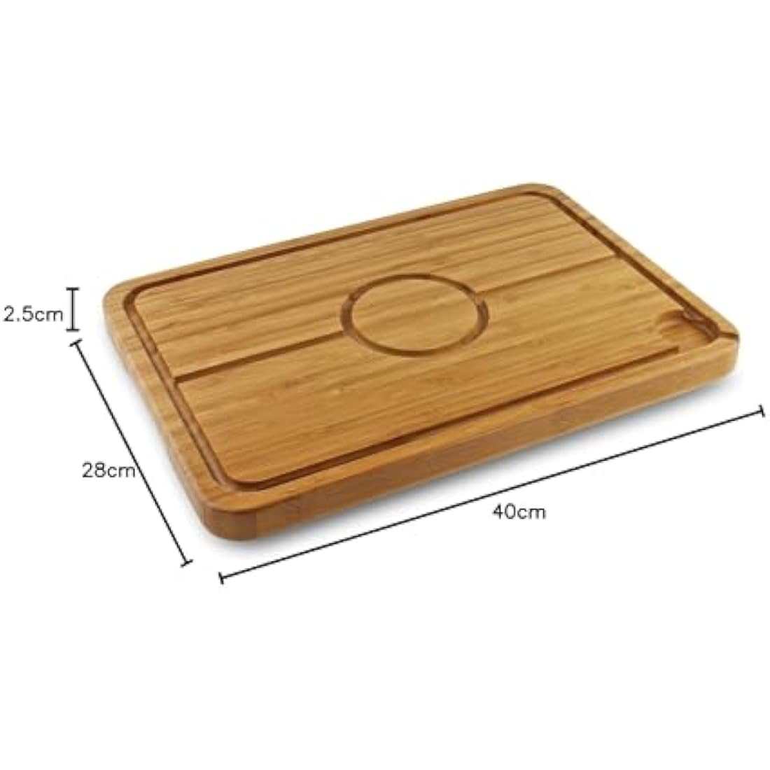 Deluxe Spiked Bamboo Wooden Roast Joint Carving & Cutting Board 40 x 28cm, Brown