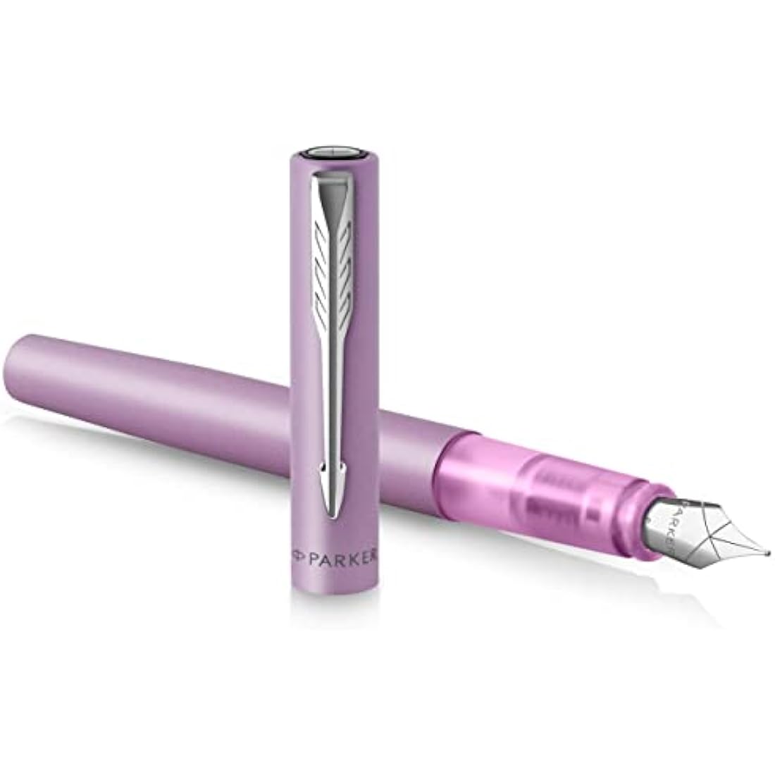 Parker Vector XL Fountain Pen | Metallic Lilac Lacquer on Brass | Medium Nib with Blue Ink Refill | Gift Box