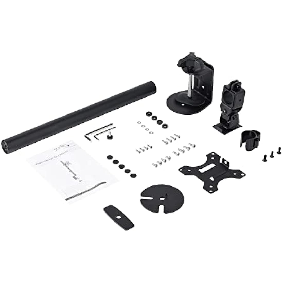 StarTech.com Single Monitor Desk Mount - Single Screen Heavy Duty Pole Mount for up to 34inch VESA Compatible Displays - Ergonomic Height Adjustable Monitor Arm Mount - Desk Clamp/Grommet (ARMPIVOTV2)