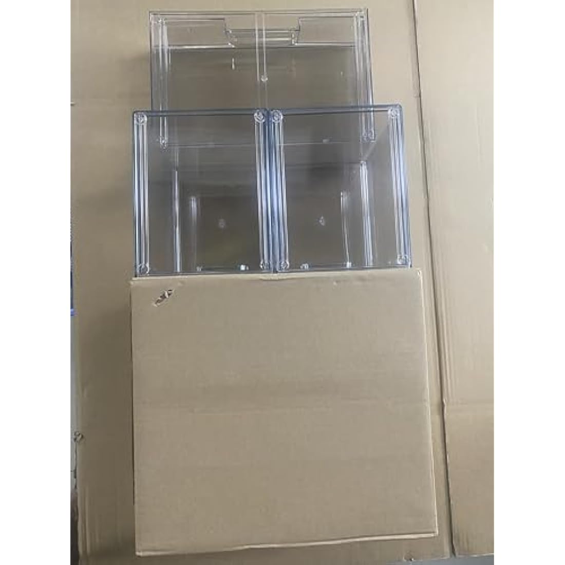 Large Stackable Storage Drawers, Clear Plastic Makeup Organiser with Pull-Out Drawer for Under Sink, Pantry, Bathroom, Kitchen and Office