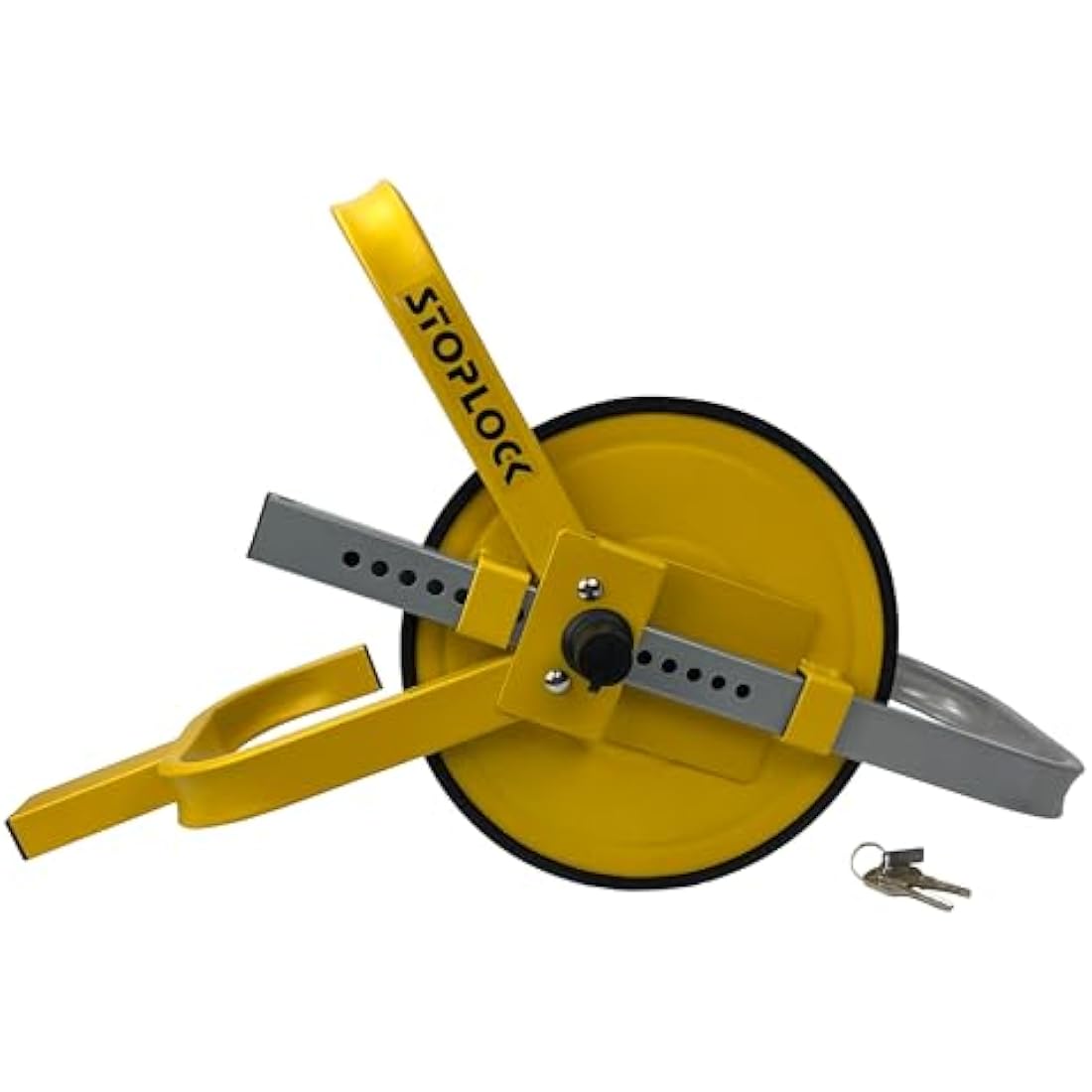 Stoplock Wheel Clamp HG 400-00 - Anti-Theft Lock Device for Small-Wheeled Cars Caravans Trailers With 13" to 15" Wheels , Yellow
