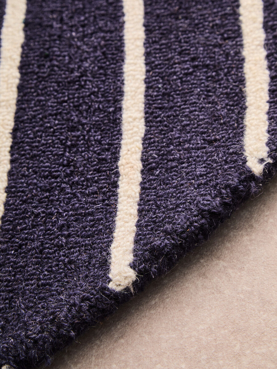 Bosie Blue and White Round Rug | Moyo