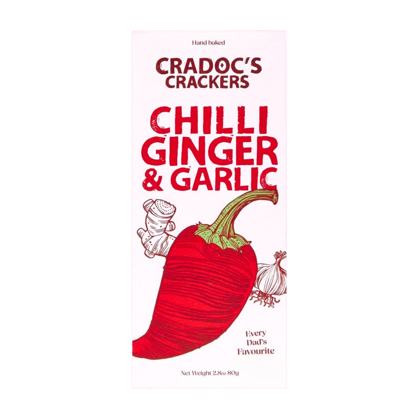 Cradoc's Chilli, Ginger & Garlic Crackers (80g)