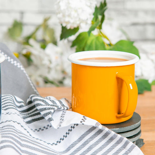 375ml Coloured Enamel Mugs - Pack of Six