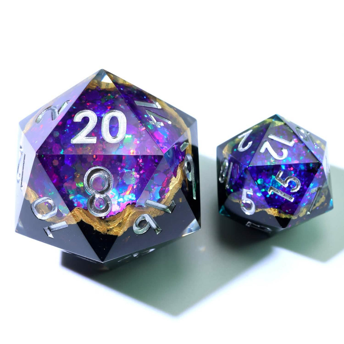 Royal Nebula | 33mm D20 | Oversized Geode Dice | Single Dice