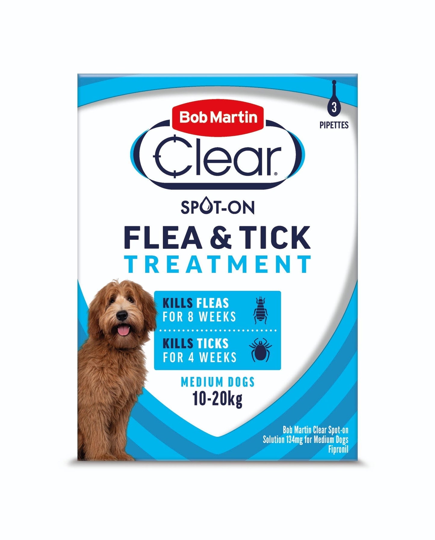 Bob Martin Flea Clear Medium Dog Spot On 3 Tube - Case of 6