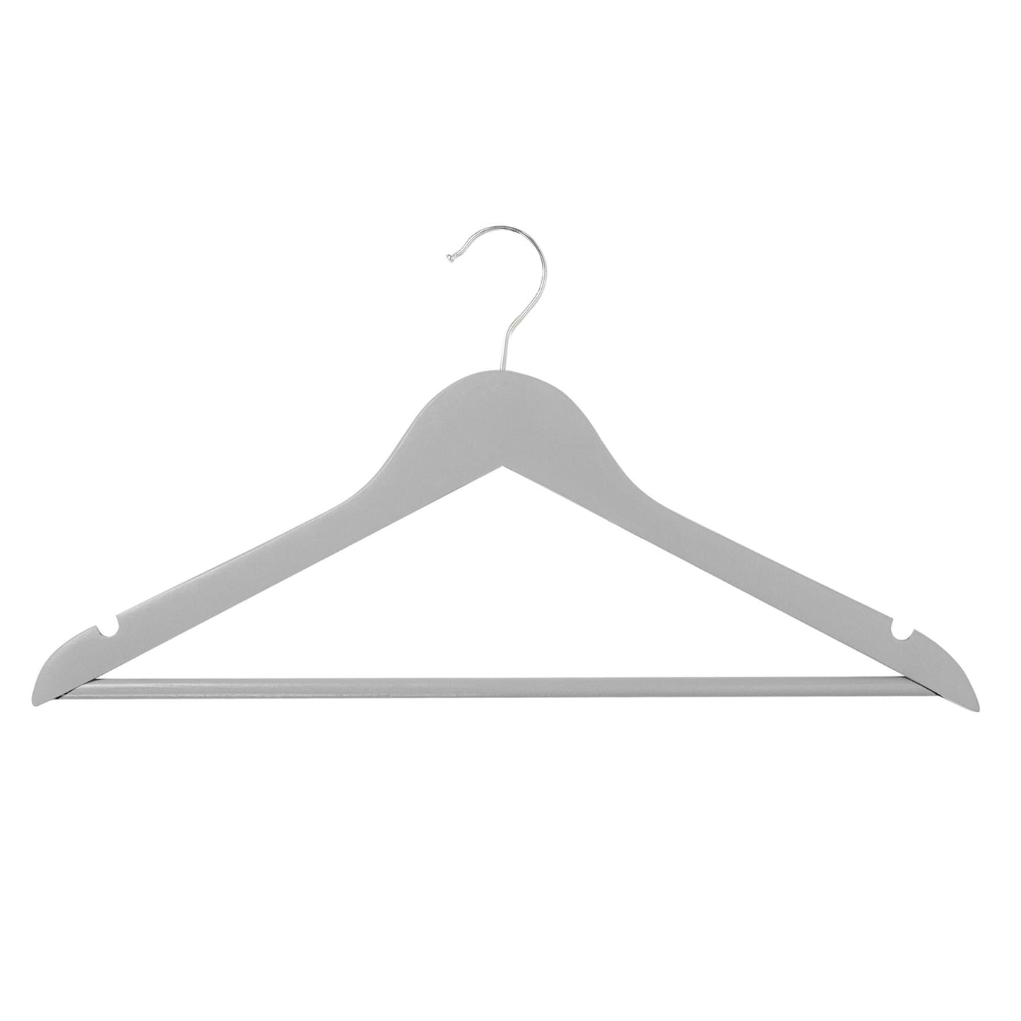 Grey Wooden Coat Hangers - Pack of 10
