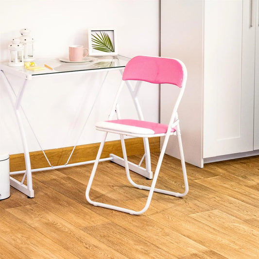 Pink Wave Padded Folding Chair