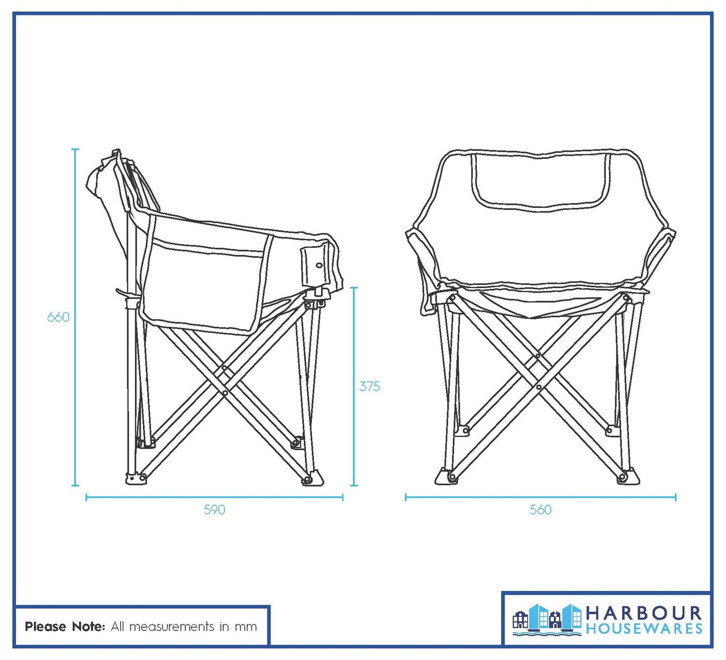 Premium Folding Camping Chair with Pockets & Carry Bag