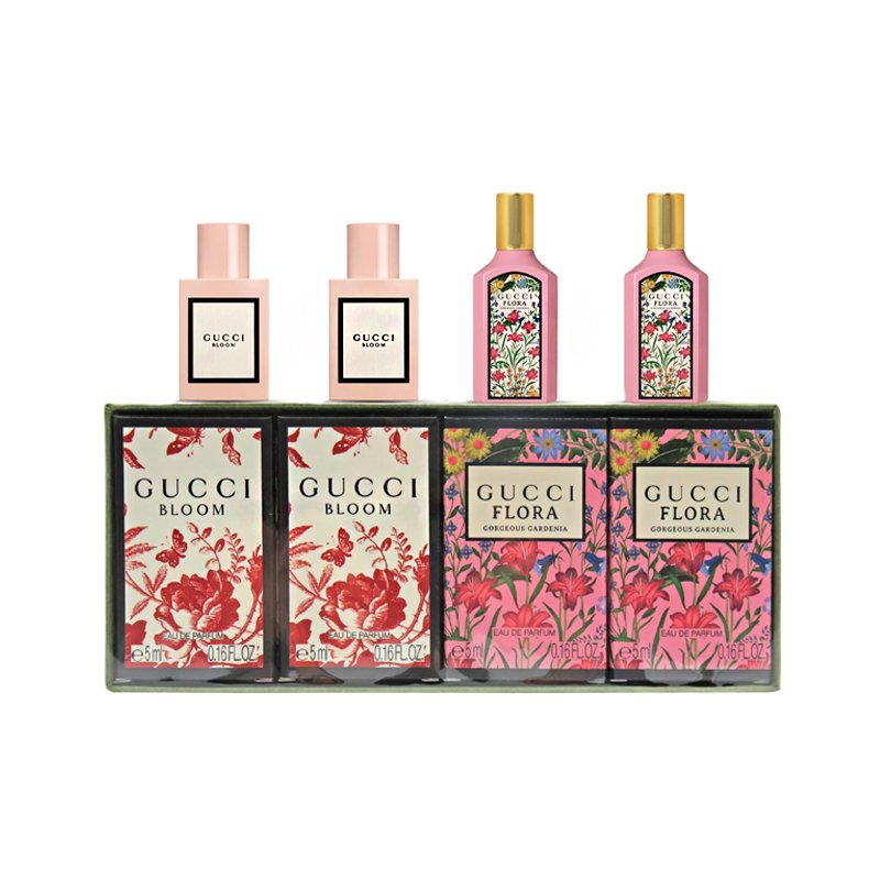 Gucci Miniature Gift Set 2 x 5ml Bloom EDP + 2 x 5ml Flora EDP Women's Fragrance