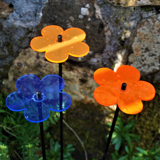 Garden Décor Ornaments Set of 3 'Blossoms'