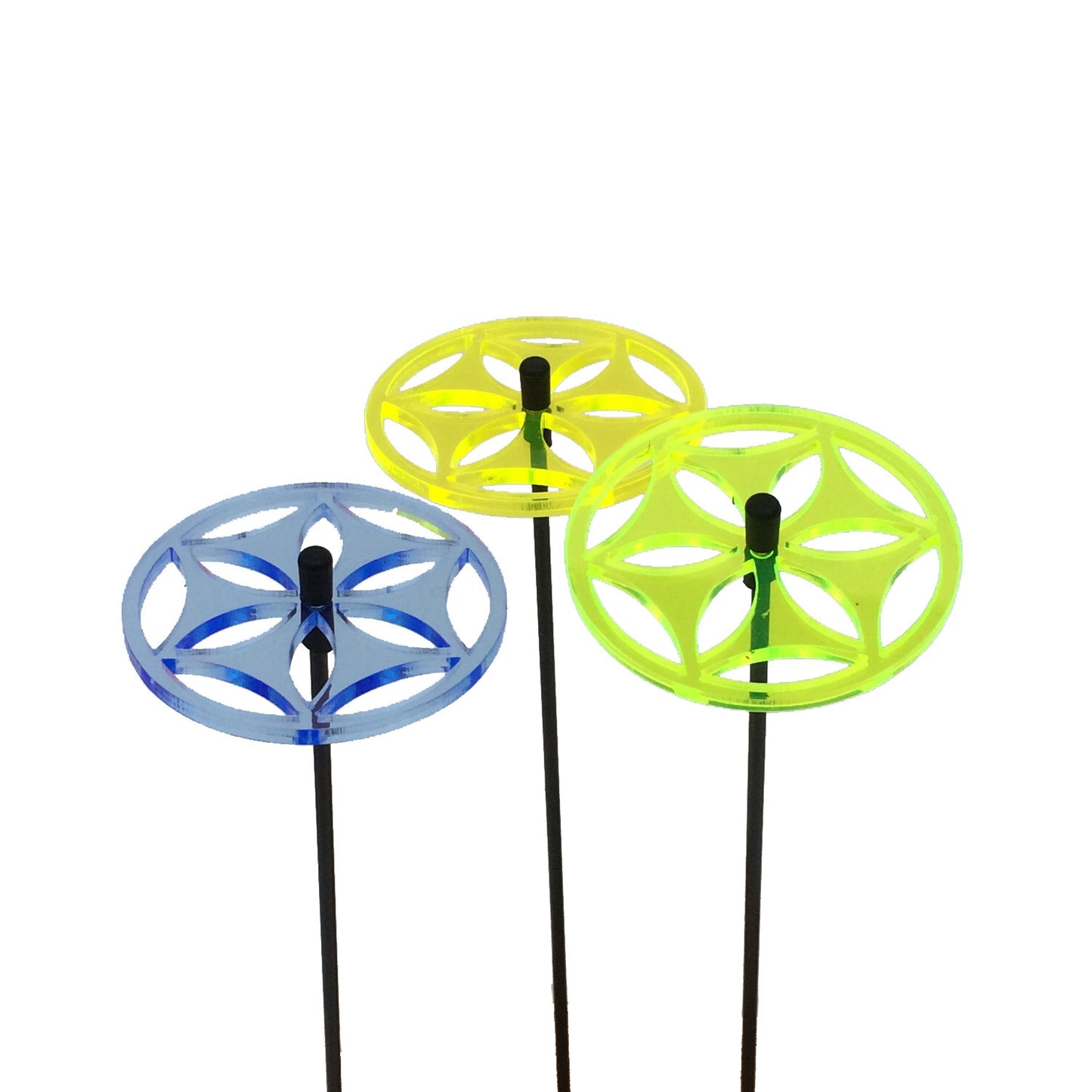 Small Garden Décor Ornaments Set of 3 'Sun Discs'