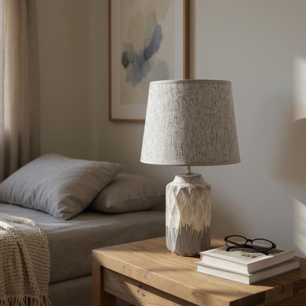 43CM HAND FINISHED LAMP AND SHADE