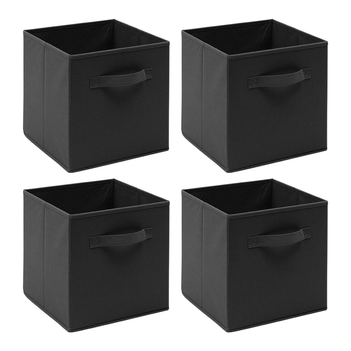 Pack of 4 Foldable Fabric Storage Organisers Cubes Boxes Wardrobe Home Organiser