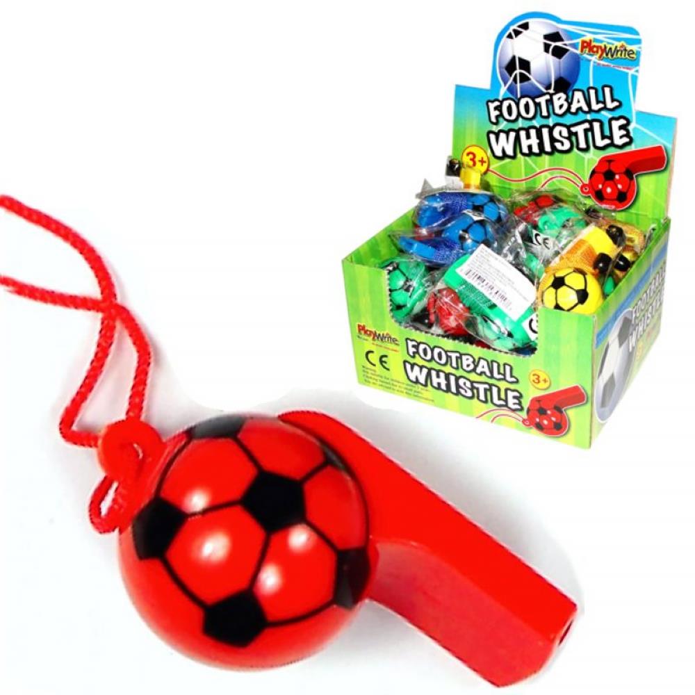 Children's Football Whistle & Cord (assorted colours)