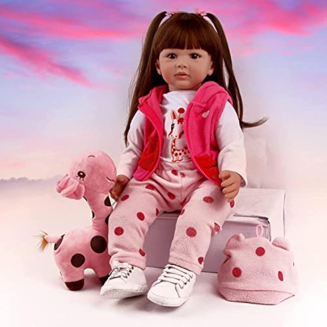 ZIYIUI 24inch Reborn Dolls Baby Soft Silicone Lifelike Girls Realistic Babies That Look Real Life Newborn Toddler for Kids Open Eyes