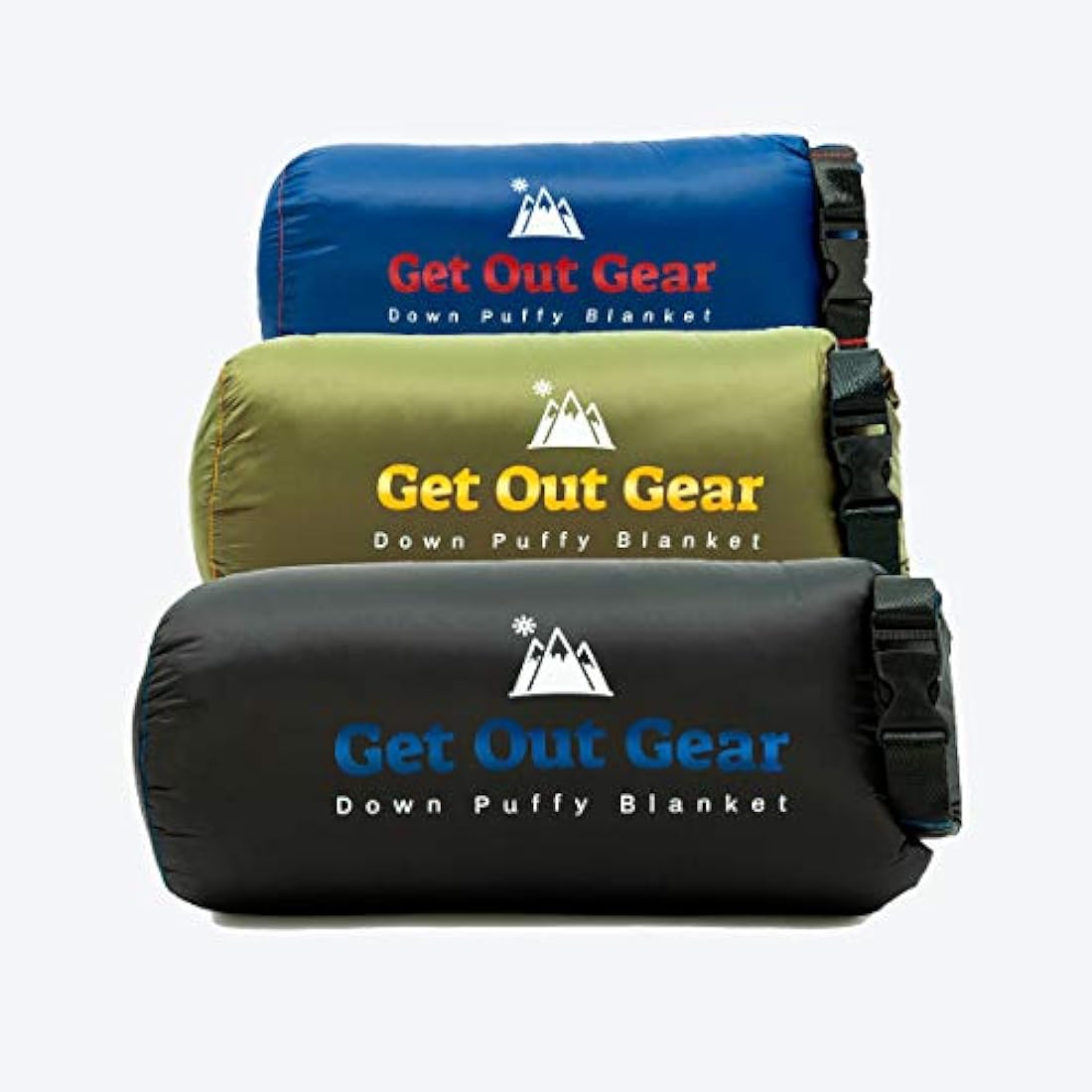 Get Out Gear Down Camping Blanket - Lightweight Warm and Packable | Ideal for Backpacking,Travel, Festivals, Beach, Hammock | 650 Fill Power Water-Resistant Backpacking Quilt (Blue/Red)