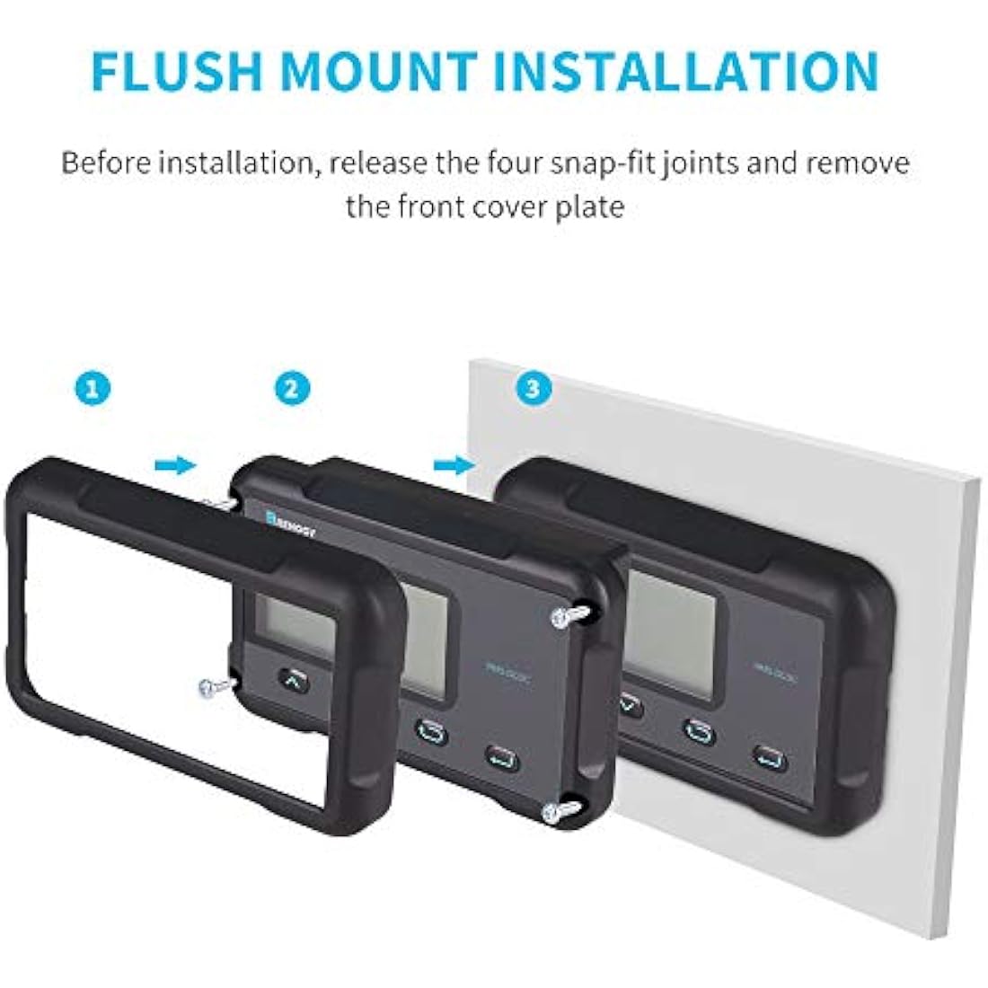 Renogy Monitoring Screen for 12V 30/50A DC-DC MPPT on-board Battery Charger, Flush-mount with Backlit LCD, Real-time Tracking