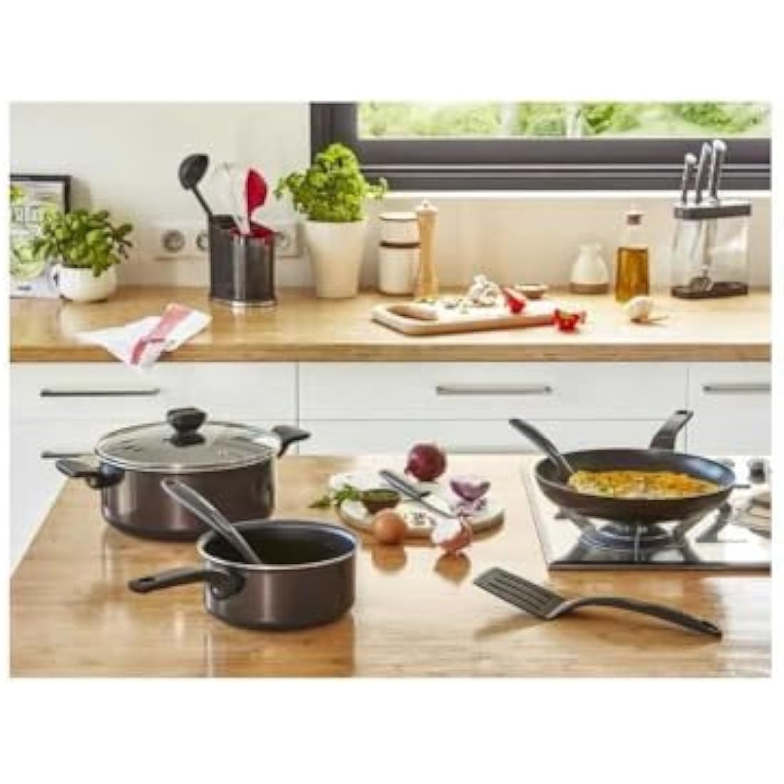 TEFAL Easy Cook & Clean B5541902 Wok Pan 28 cm Non-Stick Suitable for All Heat Sources Except Induction