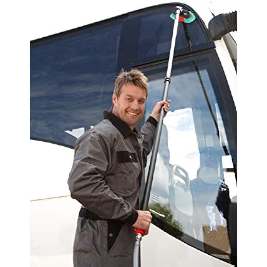 Vikan 526852 Water Fed Vehicle Brush, Soft/Split, Black, 250 mm Length, 130 mm Width, 160 mm Height