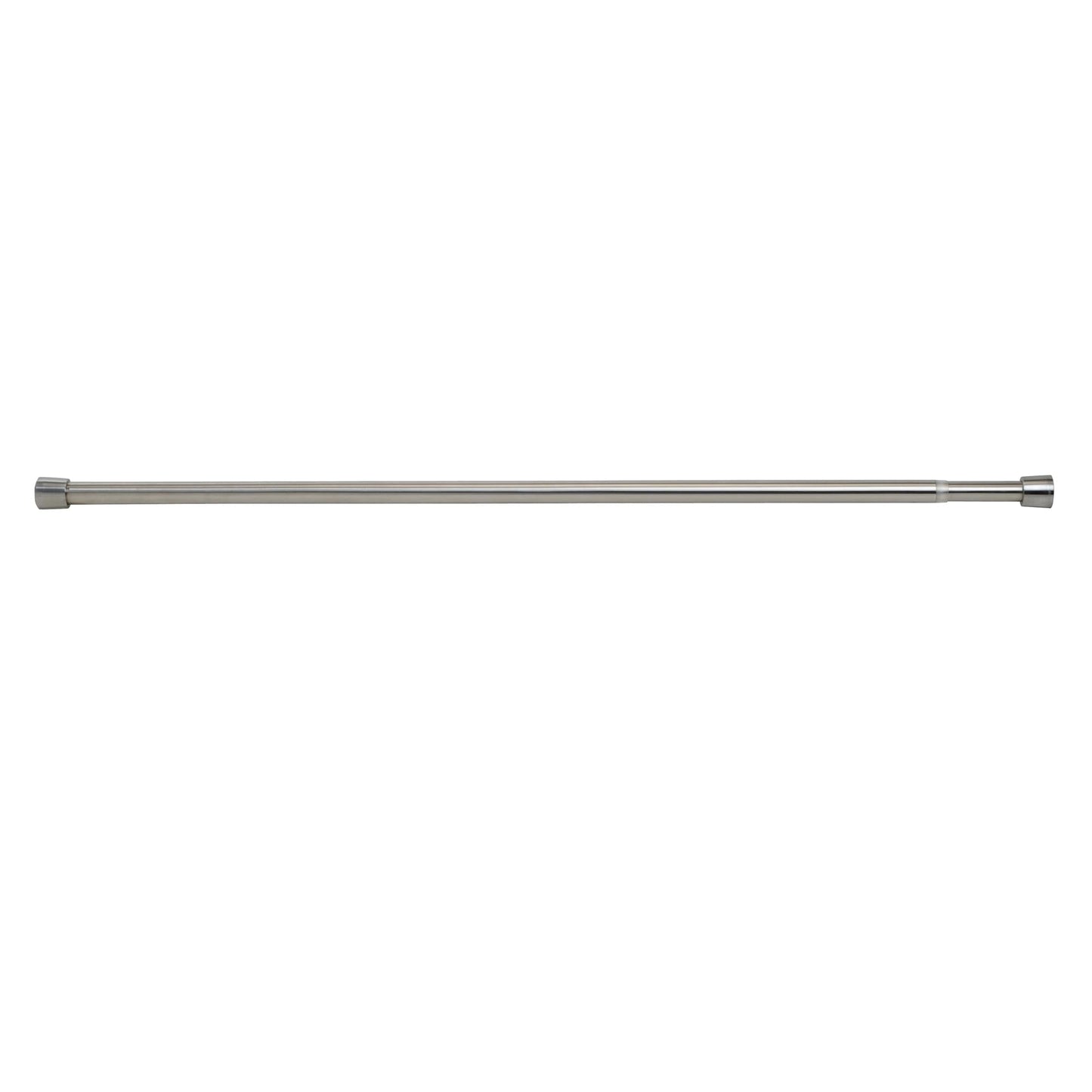 iDesign 78470 Rail, Extra Short Stainless Steel Tension Rod with no Drilling, Modern Telescopic Curtain Pole for Bathroom and Shower, Matte Silver,