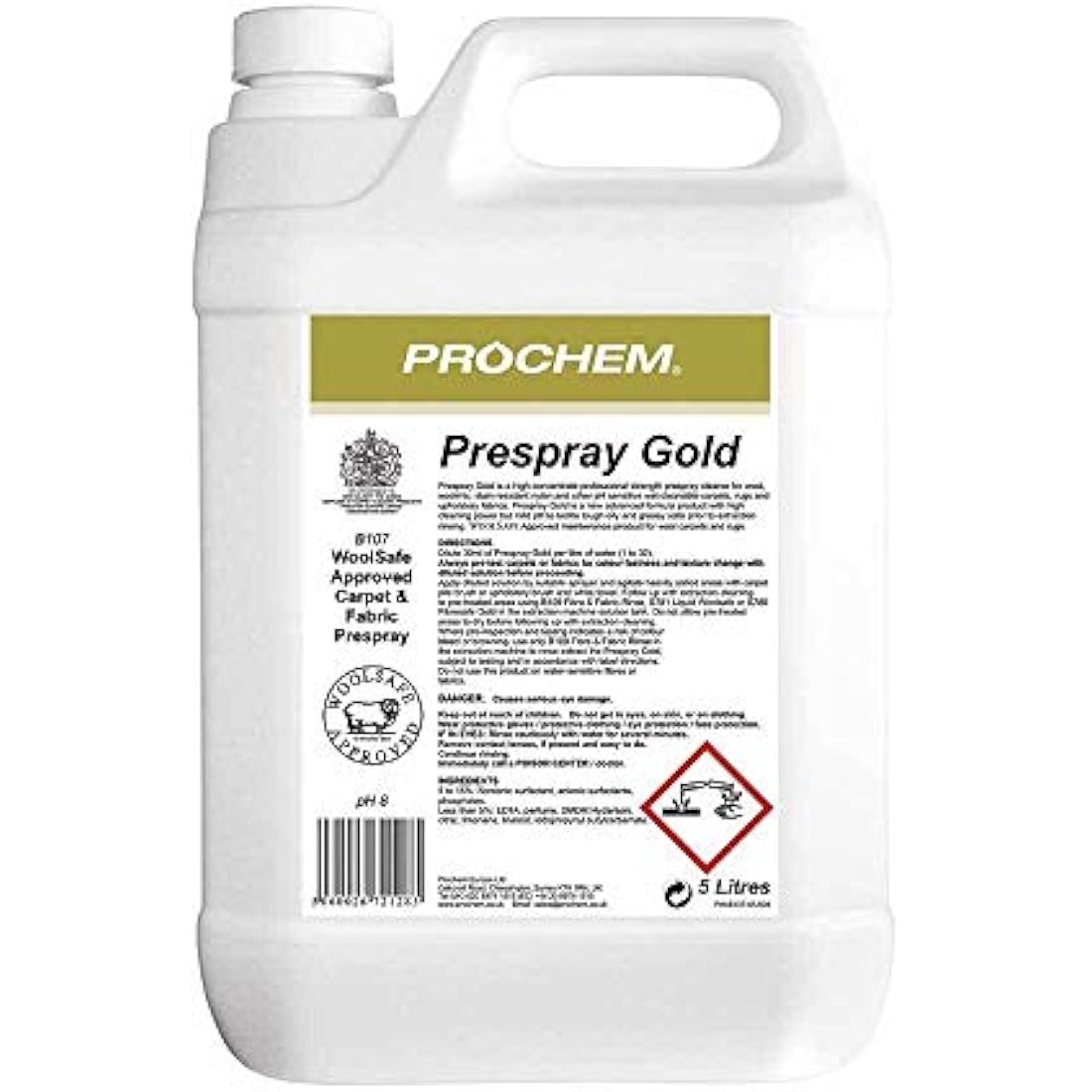 Prochem Prespray Gold Professional Sensitive WoolSafe Carpets Cleaning Solution