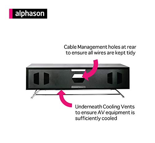 Alphason Chromium 2 1000 TV Cabinet - Black