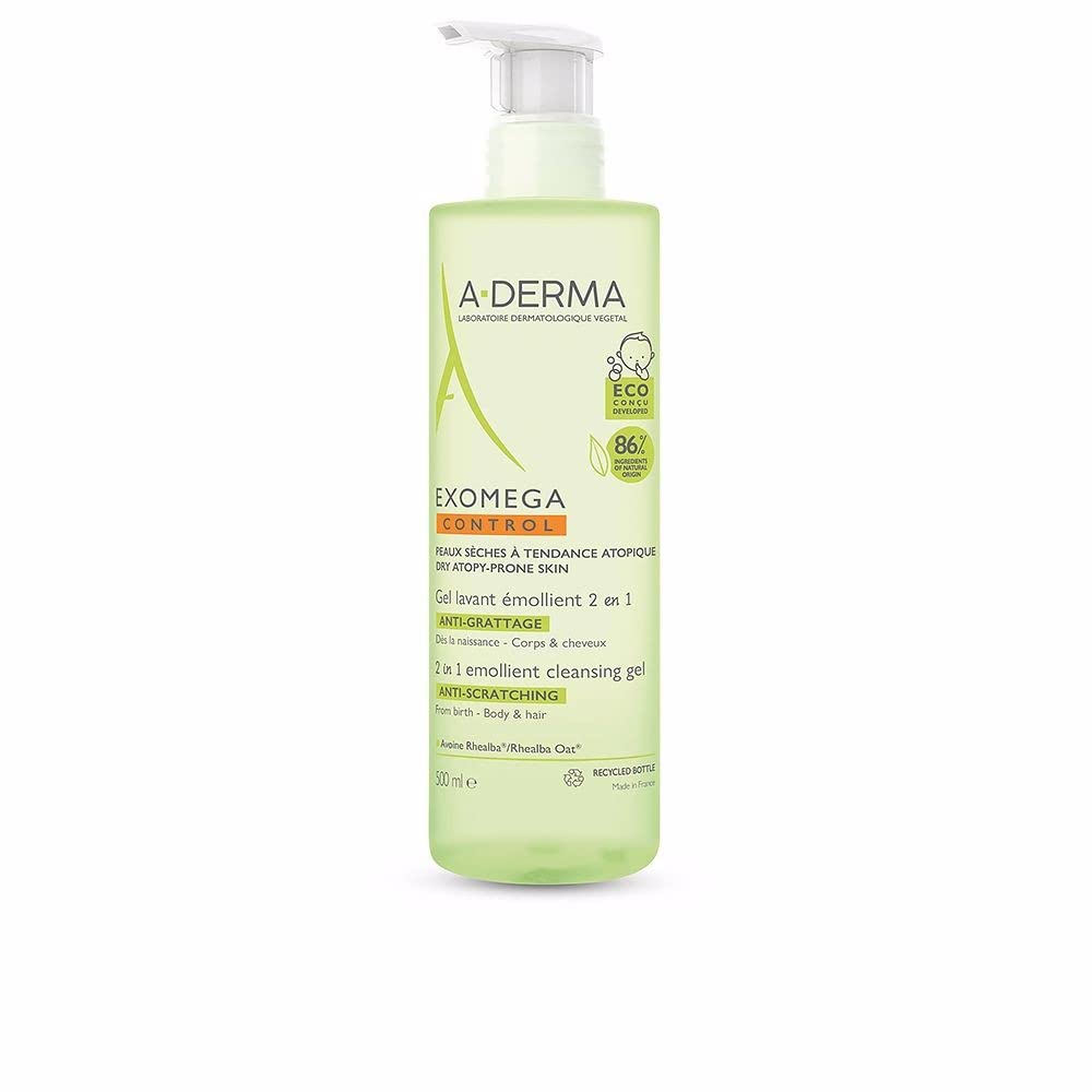 A-DERMA Exomega Control 2in1 Emollient Cleansing Gel Anti-Scratching 500ml