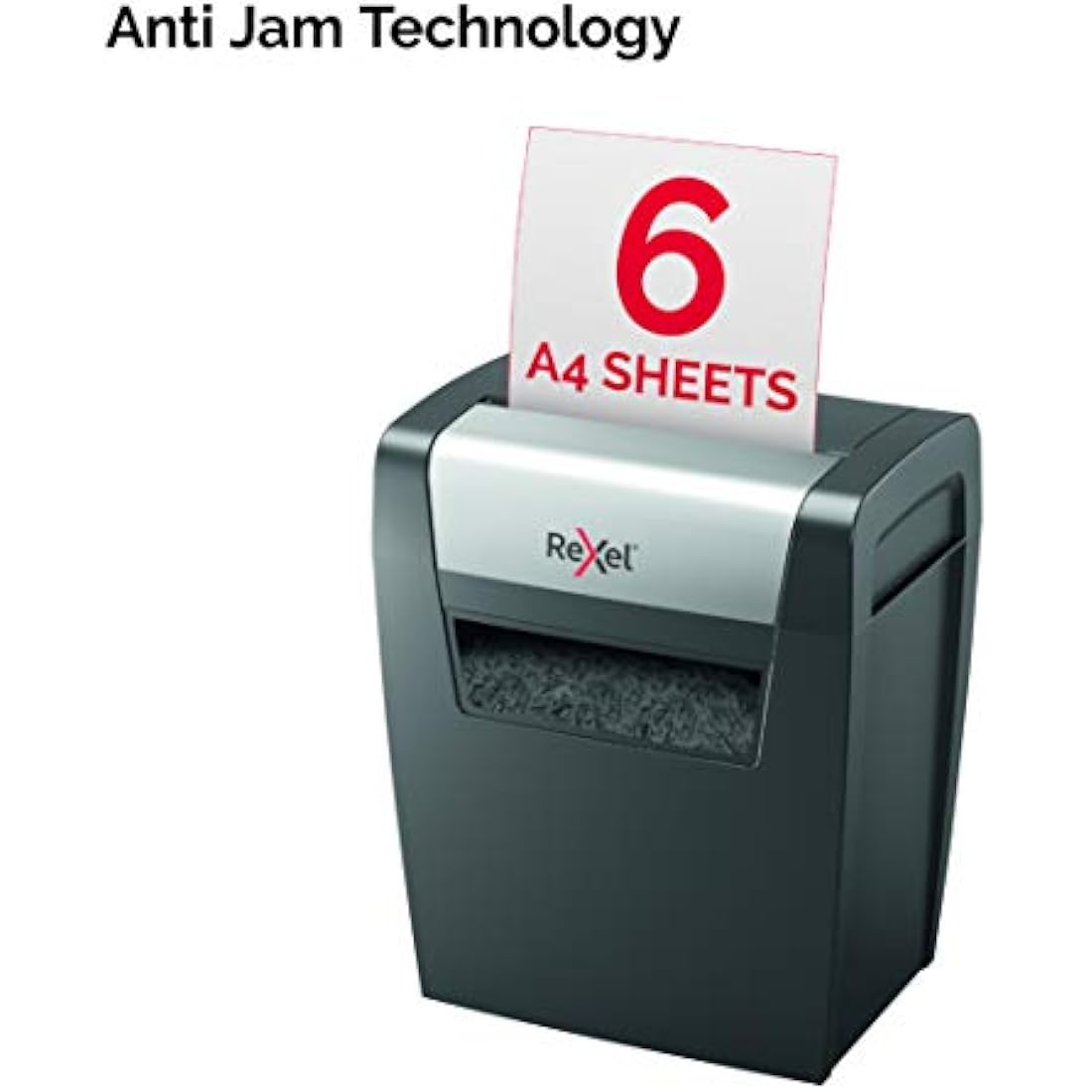 Rexel Momentum X406 Cross Cut Paper Shredder, Shreds 7-6 Sheets (70-80 gsm), 15 Litre Bin, Black, 2104569