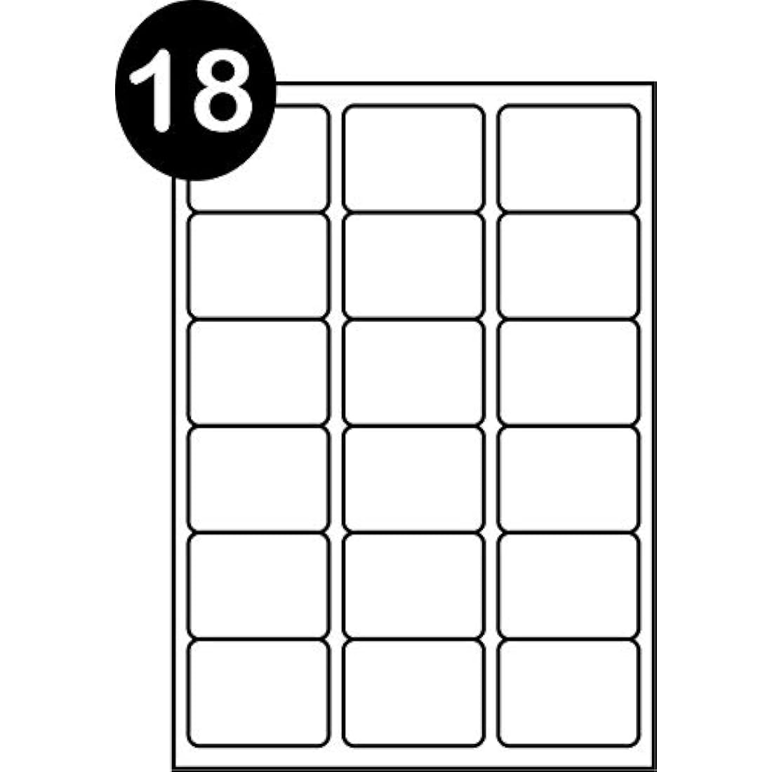 SmithPackaging A4 Self Adhesive Address Labels, 18 Labels Per Sheet, 100 Sheets, 63.5 x 46.6mm 1800 Labels